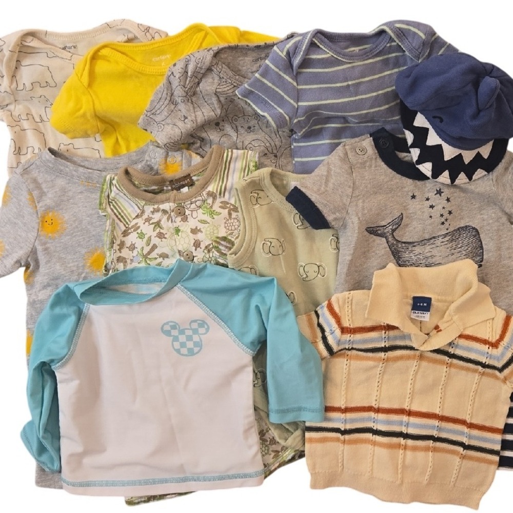 Baby Infant Boy's Clothing Bundle 3-6M 100% Cotton Short Sleeve Bodysuits‎ Tops